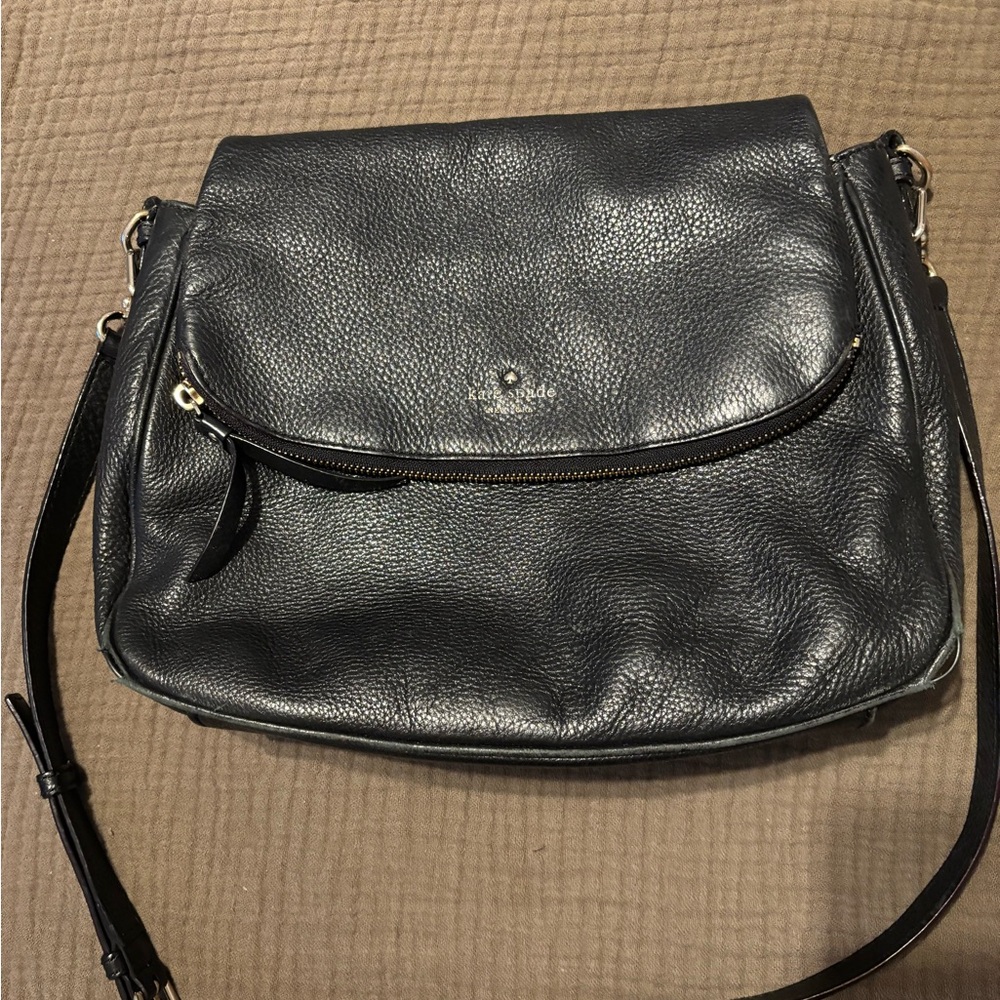 Kate Spade Charcoal Leather Crossbody Bag